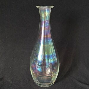 Vintage Hand Blown Iridescent Glass Wine Decanter from Romania
